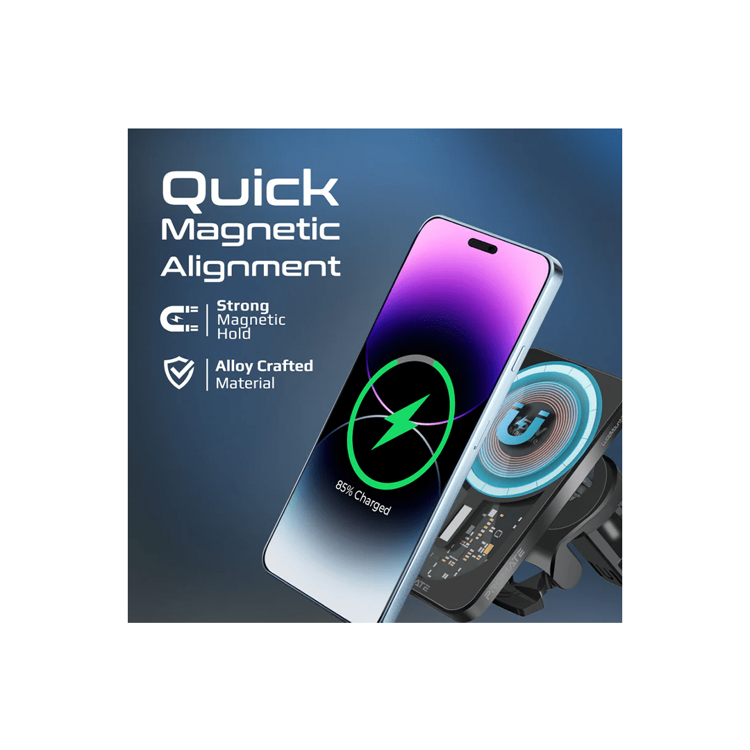 Promate LucidMount-15 15W MagSafe Transparent Car Wireless Charger in Qatar Promate LucidMount-15 15W MagSafe Transparent Car Wireless Charger in Qatar